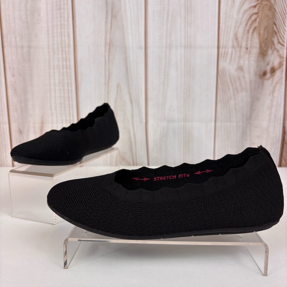 Cleo's by Skechers Flats Wide Fit Air Cooled Memory Foam Shoes Black Size 7 Wide - Picture 2 of 14